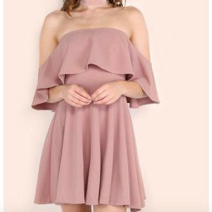SHEIN Flounce Off Shoulder Skater Dress